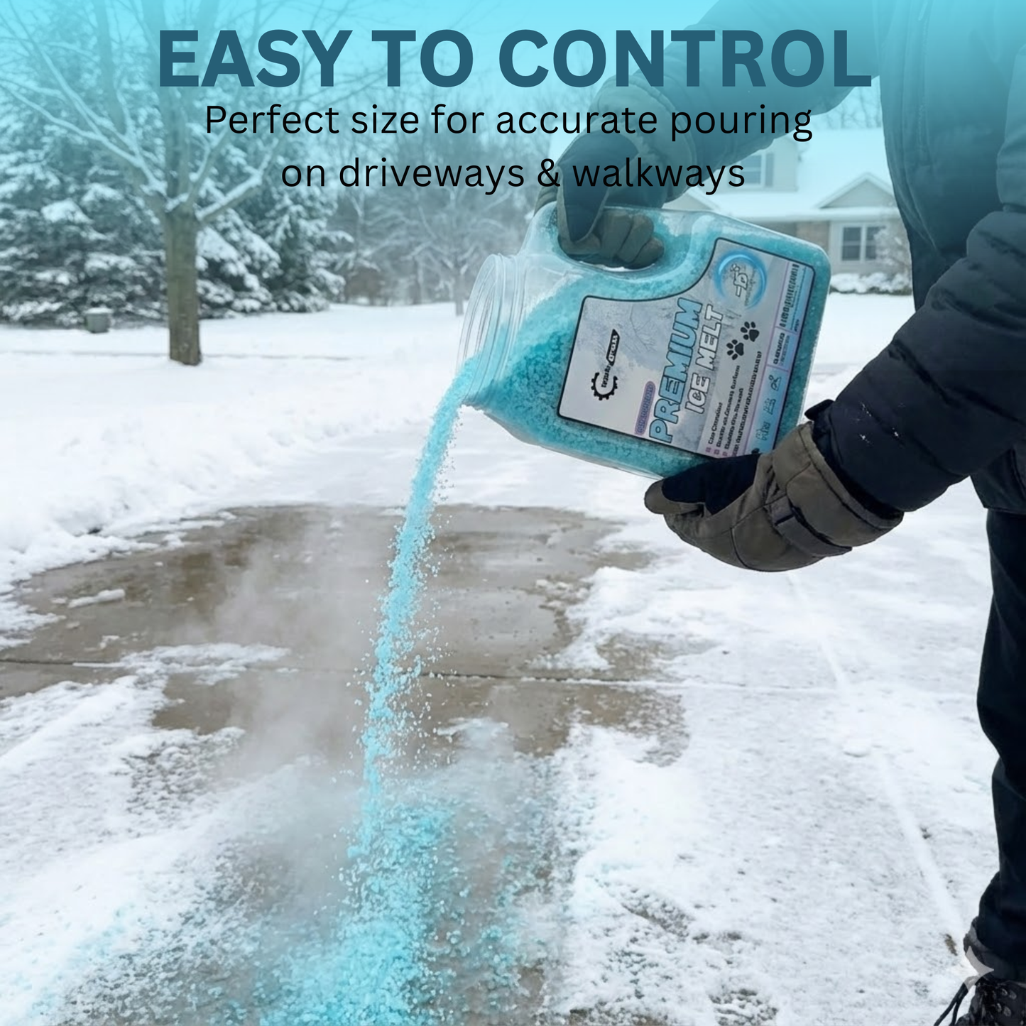 TradeGrade Pet-Friendly Ice Melt – Fast-Acting Magnesium Chloride Formula | Pet & Child Safe | Safer for Concrete, Decks & Landscaping | Works Down to -10°F | Premium De-Icer in 10lb Shaker Bottle