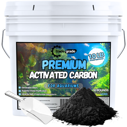 TradeGrade Premium Activated Carbon – Bulk Bucket | High-Performance Aquarium Filter Media for Crystal Clear Water | Granulated Activated Charcoal for Fish Tank Filters & Water Purification