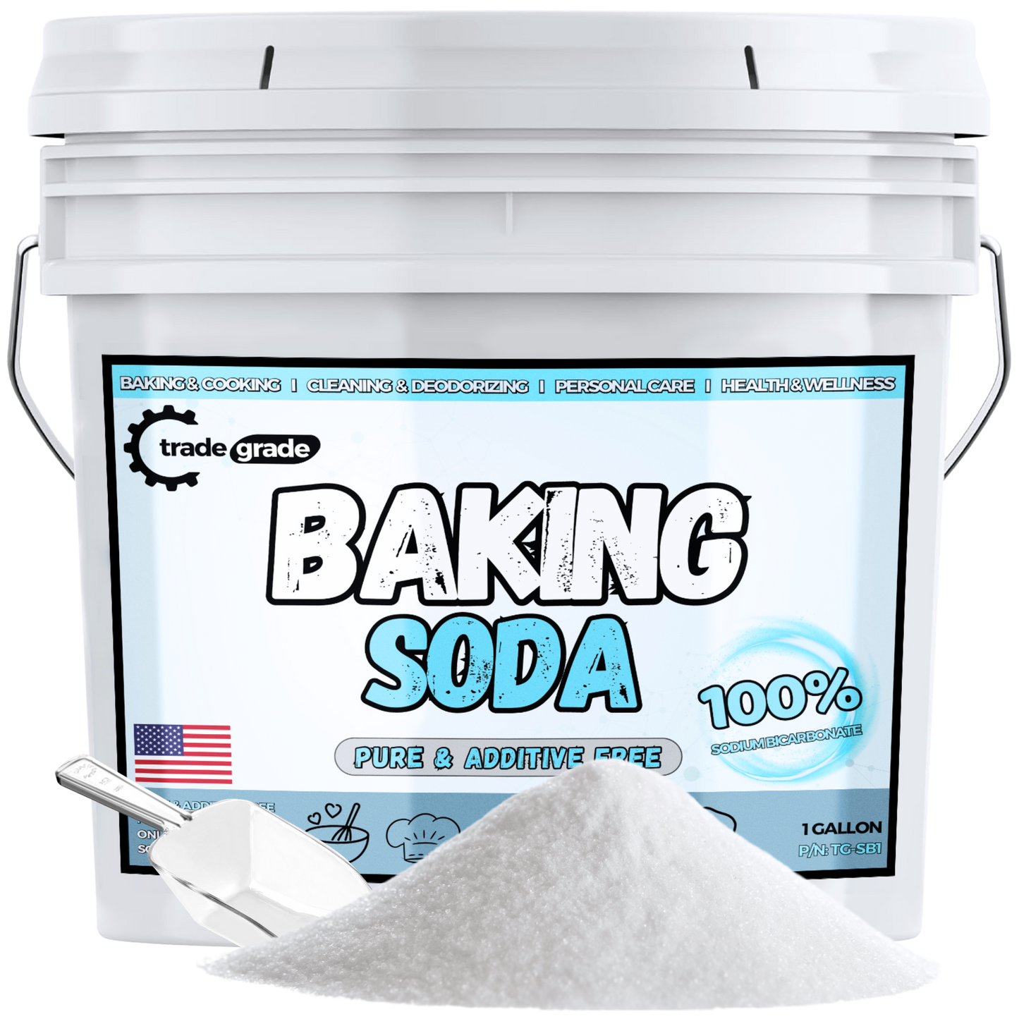 TradeGrade Pure Baking Soda Powder Food-Grade Sodium Bicarbonate Powder for Cooking, Cleaning & Deodorizing