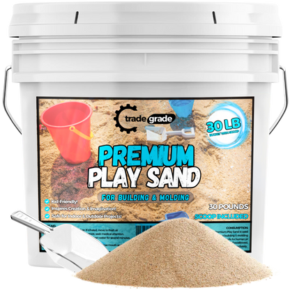 Trade Grade Play Sand for Sandbox Sand for Kids - Bulk Bucket Natural Play Sand for Kids, Sensory Play, Tables, & Outdoor Fun, Perfect for Wet Castle Building & Creativity