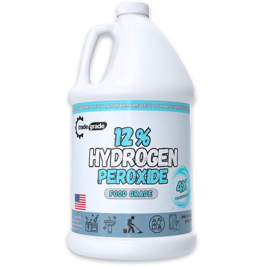 TradeGrade 12% Food Grade Hydrogen Peroxide H202 – Powerful 4X Concentrate | Multipurpose Cleaner for Home, Kitchen, Laundry & More