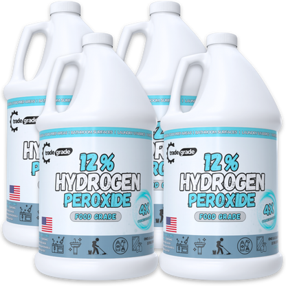 TradeGrade 12% Food Grade Hydrogen Peroxide H202 – Powerful 4X Concentrate | Multipurpose Cleaner for Home, Kitchen, Laundry & More