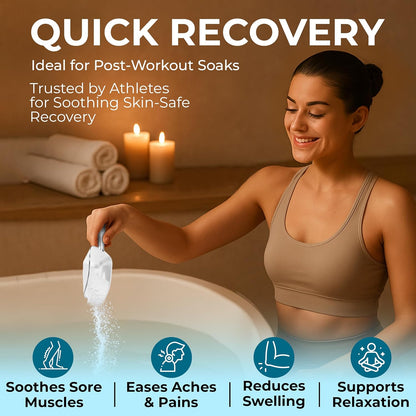 TradeGrade Epsom Salt – Pure Magnesium Sulfate for Soaking & Relaxation – Muscle Recovery, Wellness & Stress Relief – Includes Bucket with Scoop