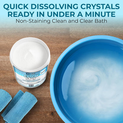 TradeGrade Epsom Salt – Pure Magnesium Sulfate for Soaking & Relaxation – Muscle Recovery, Wellness & Stress Relief – Includes Bucket with Scoop