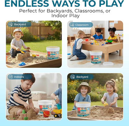 Trade Grade Play Sand for Sandbox Sand for Kids - Bulk Bucket Natural Play Sand for Kids, Sensory Play, Tables, & Outdoor Fun, Perfect for Wet Castle Building & Creativity
