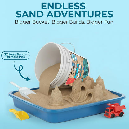 Trade Grade Play Sand for Sandbox Sand for Kids - Bulk Bucket Natural Play Sand for Kids, Sensory Play, Tables, & Outdoor Fun, Perfect for Wet Castle Building & Creativity