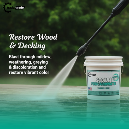 TradeGrade Sodium Percarbonate Powder – Oxygen Bleach Powder for Laundry, Home & Outdoor Cleaning – Unscented Multi-Purpose Cleaner and Stain Remover in Resealable Bucket