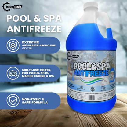TradeGrade Spa and Pool Antifreeze for Winterizing Inground & Above Ground | 1 Gallon | 50°F Freezing Point Protection