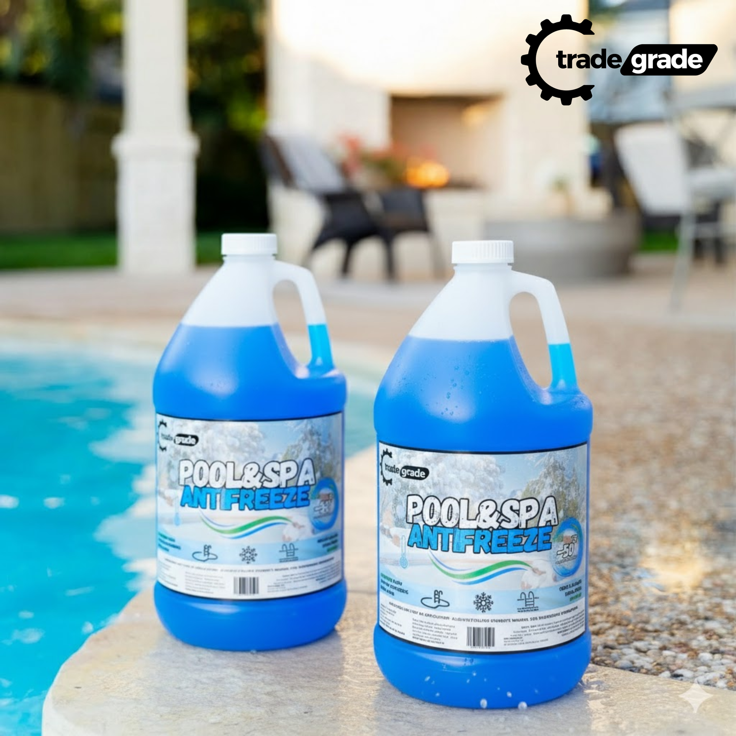 TradeGrade Spa and Pool Antifreeze for Winterizing Inground & Above Ground | 1 Gallon | 50°F Freezing Point Protection