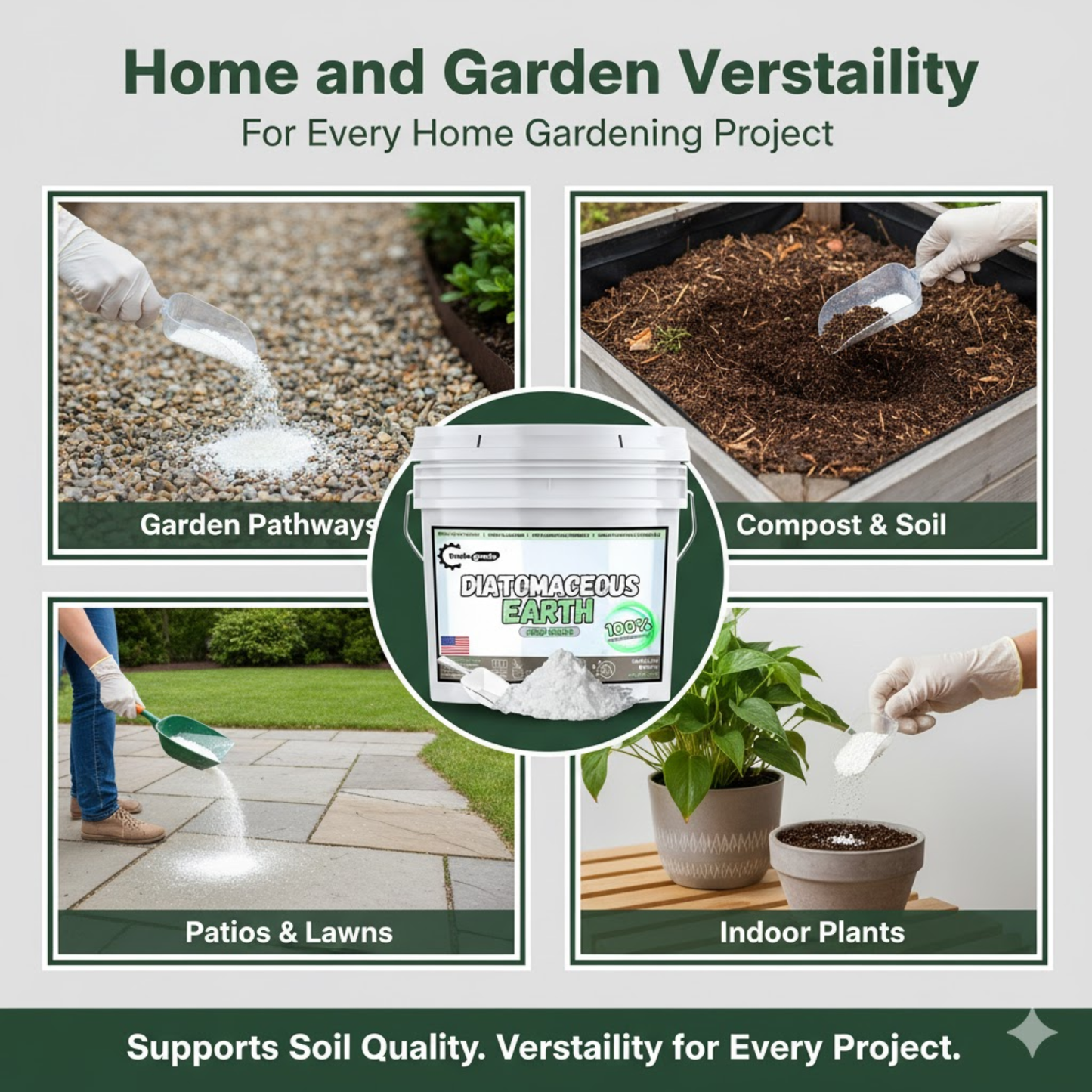 Diatomaceous Earth Powder for Plants, Home, and Pets | Multi-Purpose Diatomaceous Earth for Gardening, Soil Improvement, and Indoor Use