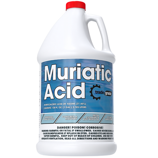 TradeGrade Muriatic Acid for Swimming Pools & Spas – Muriatic Acid for Pools (HCL), pH Reducer for Water Balancing, Concrete Cleaner