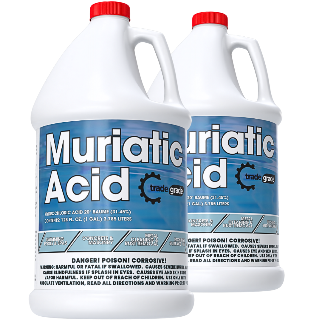 TradeGrade Muriatic Acid for Swimming Pools & Spas – Muriatic Acid for Pools (HCL), pH Reducer for Water Balancing, Concrete Cleaner