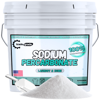 TradeGrade Sodium Percarbonate Powder – Oxygen Bleach Powder for Laundry, Home & Outdoor Cleaning – Unscented Multi-Purpose Cleaner and Stain Remover in Resealable Bucket