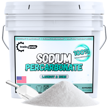 TradeGrade Sodium Percarbonate Powder – Oxygen Bleach Powder for Laundry, Home & Outdoor Cleaning – Unscented Multi-Purpose Cleaner and Stain Remover in Resealable Bucket