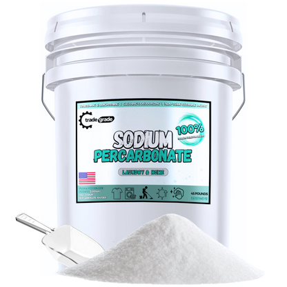 TradeGrade Sodium Percarbonate Powder – Oxygen Bleach Powder for Laundry, Home & Outdoor Cleaning – Unscented Multi-Purpose Cleaner and Stain Remover in Resealable Bucket