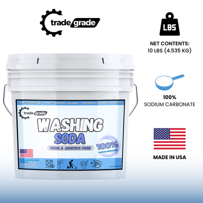 TradeGrade Washing Soda for Laundry – Sodium Carbonate Soda Ash, Natural Laundry Booster, Stain Remover & Household Cleaner
