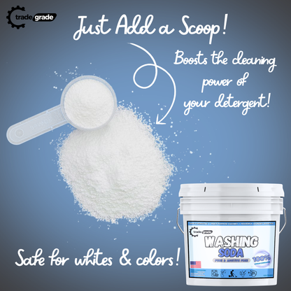 TradeGrade Washing Soda for Laundry – Sodium Carbonate Soda Ash, Natural Laundry Booster, Stain Remover & Household Cleaner