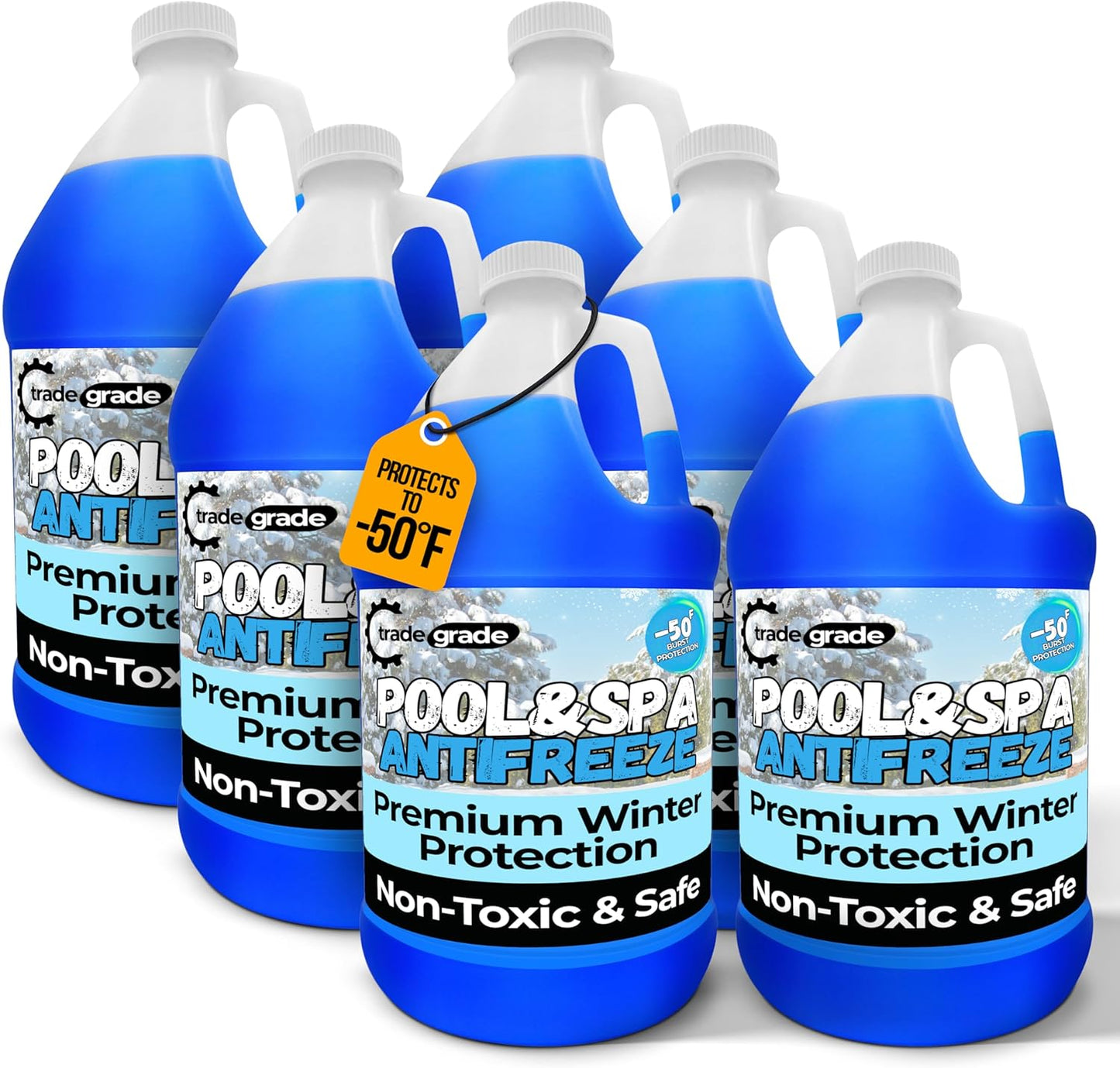 TradeGrade Spa and Pool Antifreeze for Winterizing Inground & Above Ground | 1 Gallon | 50°F Freezing Point Protection