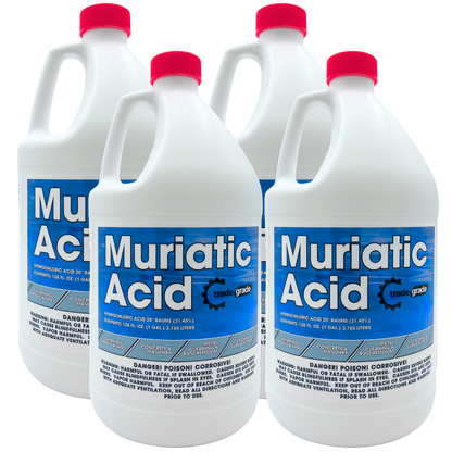 TradeGrade Muriatic Acid for Swimming Pools & Spas – Muriatic Acid for Pools (HCL), pH Reducer for Water Balancing, Concrete Cleaner
